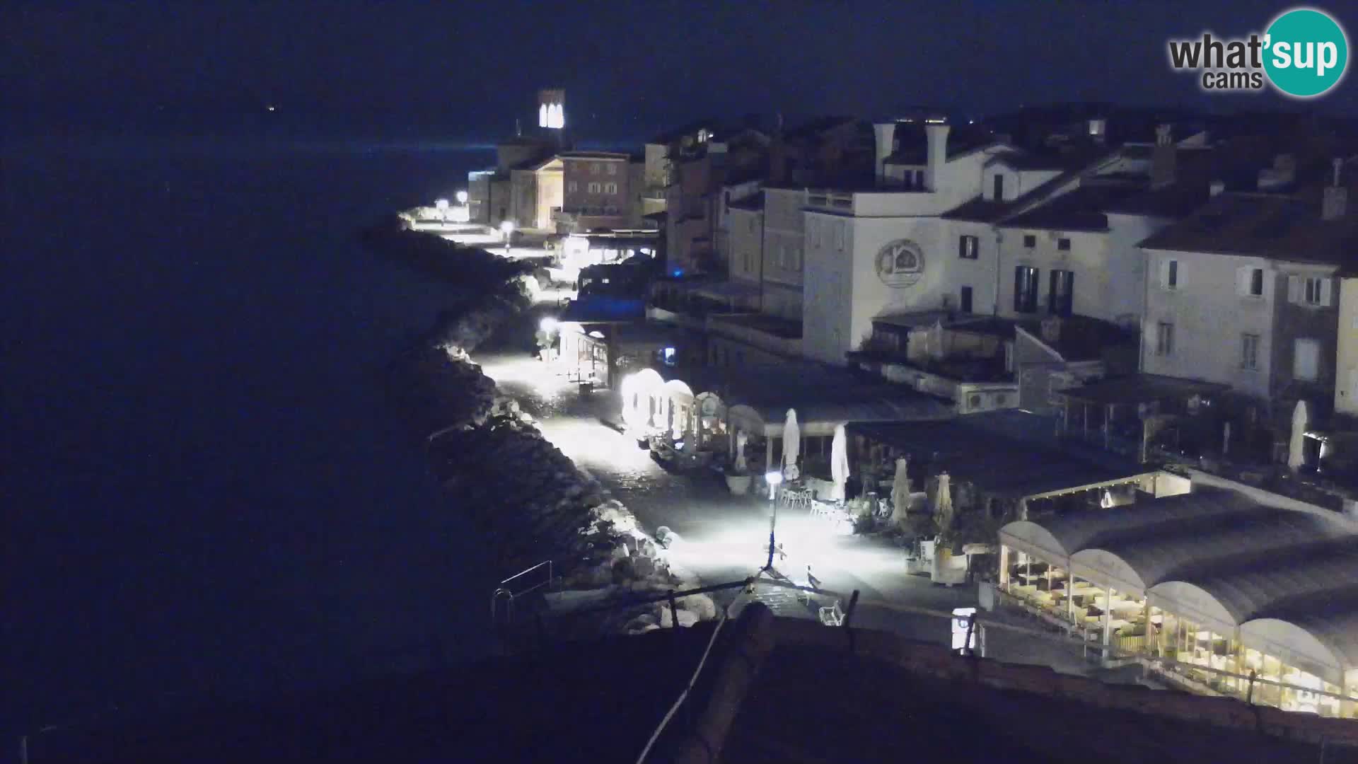 PIRAN Punta webcam | Seaside Promenade | Hotel Piran