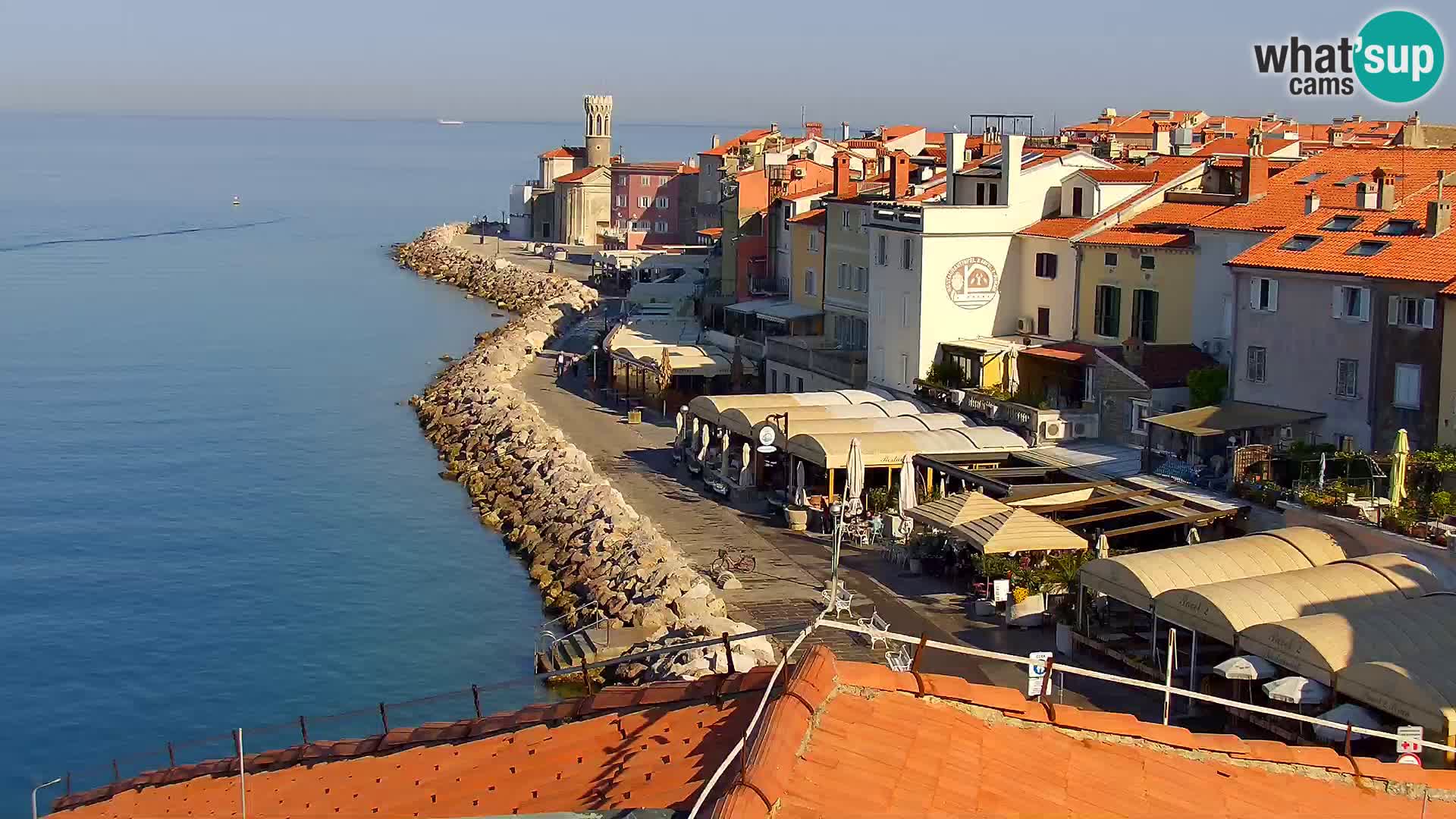 PIRAN Punta webcam | Seaside Promenade | Hotel Piran