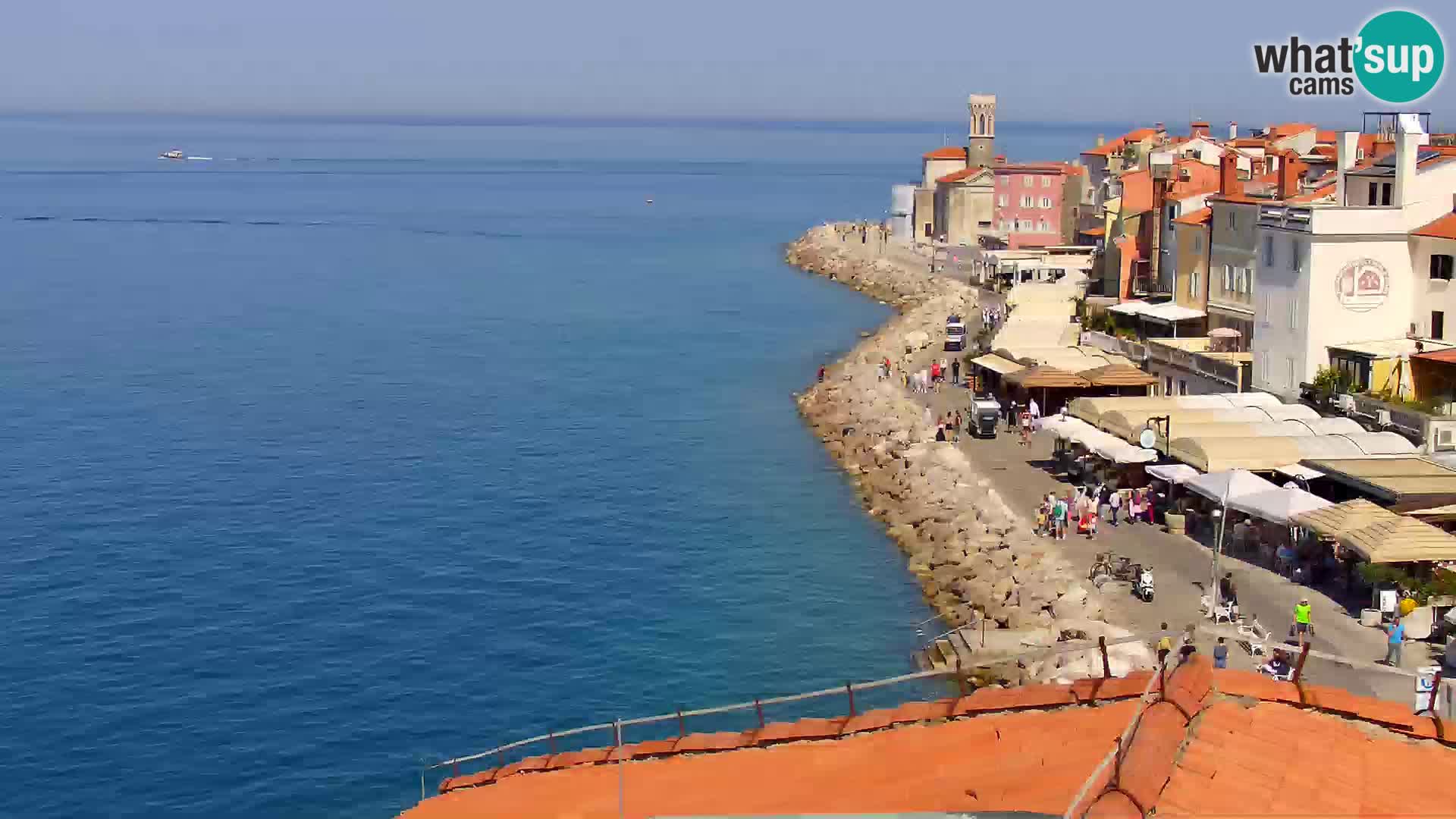 PIRAN Punta webcam | Seaside Promenade | Hotel Piran