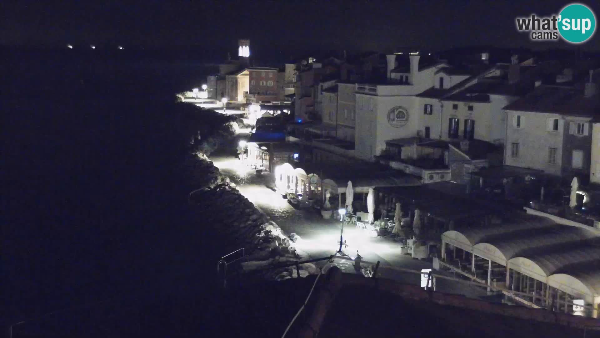 PIRAN Punta webcam | Seaside Promenade | Hotel Piran