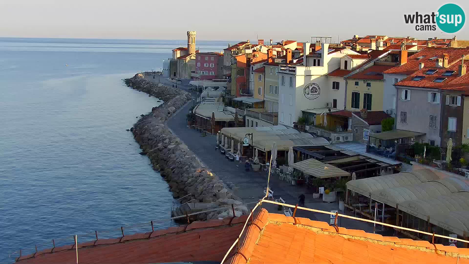 PIRAN Webcam | Strandpromenade Punta | Hotel Piran