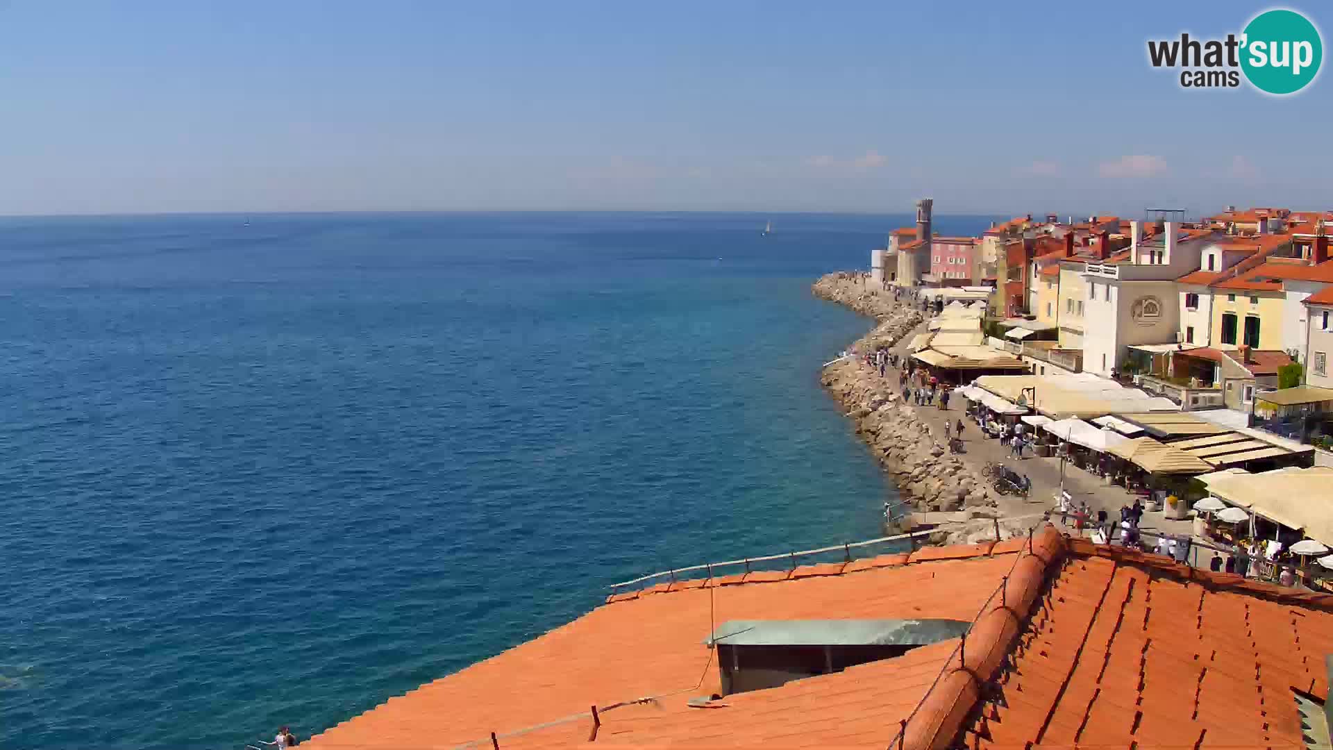 PIRAN Punta webcam | Seaside Promenade | Hotel Piran