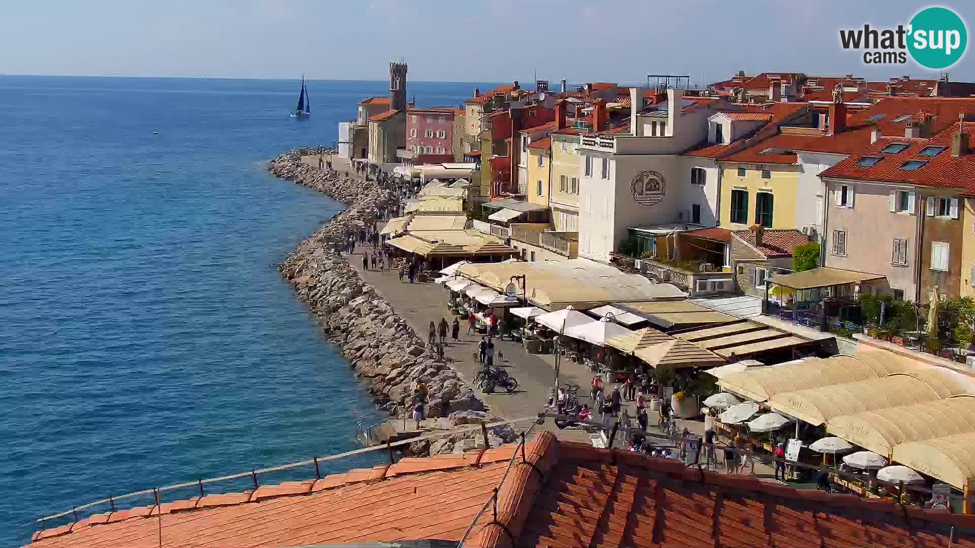 PIRAN Webcam | Strandpromenade Punta | Hotel Piran