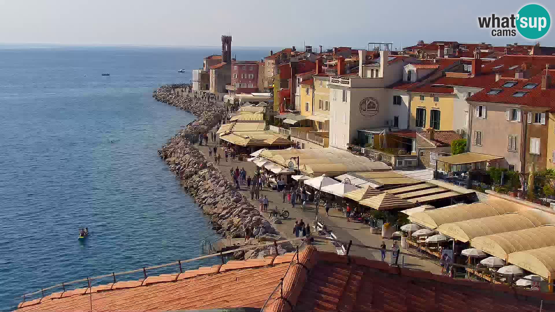 PIRAN Punta webcam | Seaside Promenade | Hotel Piran