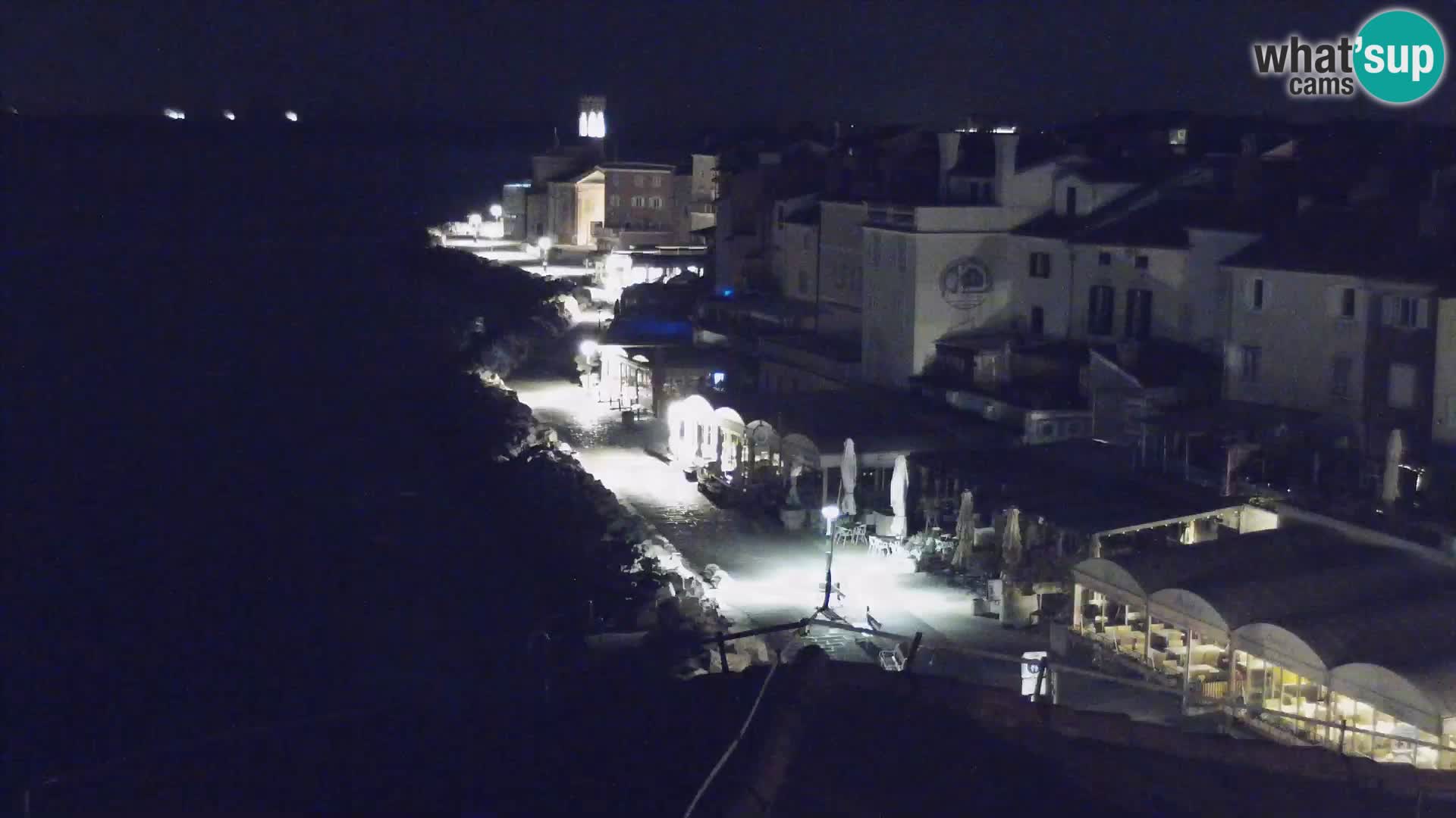 PIRAN Punta webcam | Seaside Promenade | Hotel Piran
