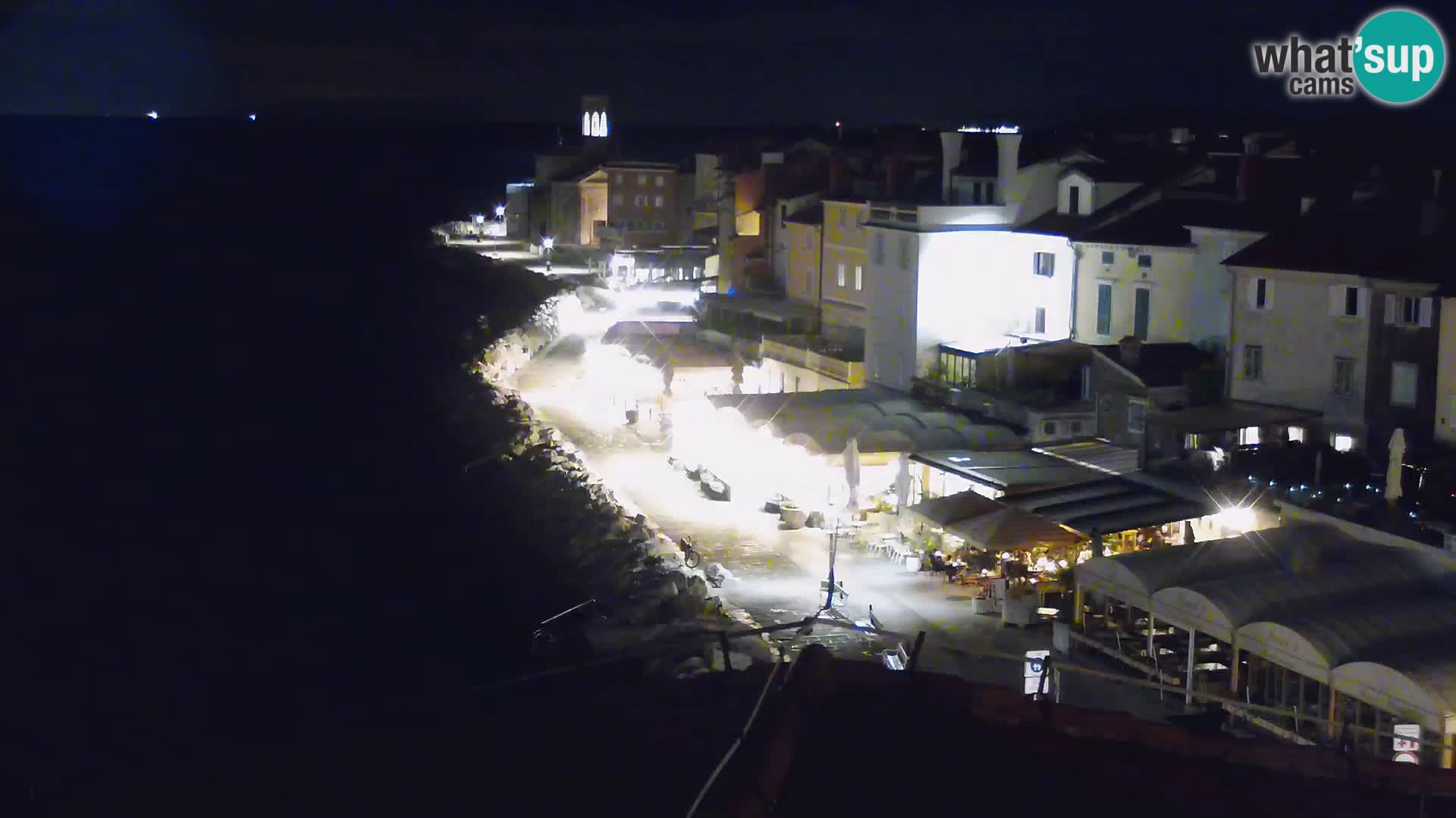 PIRAN Punta webcam | Seaside Promenade | Hotel Piran