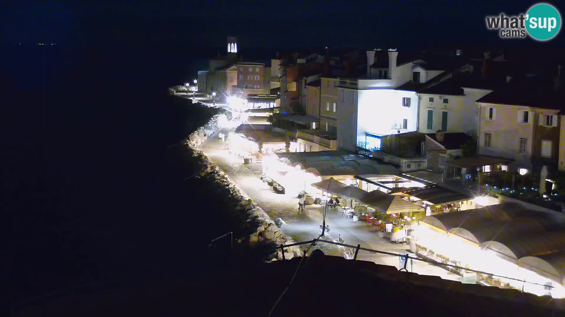 PIRAN Punta webcam | Seaside Promenade | Hotel Piran