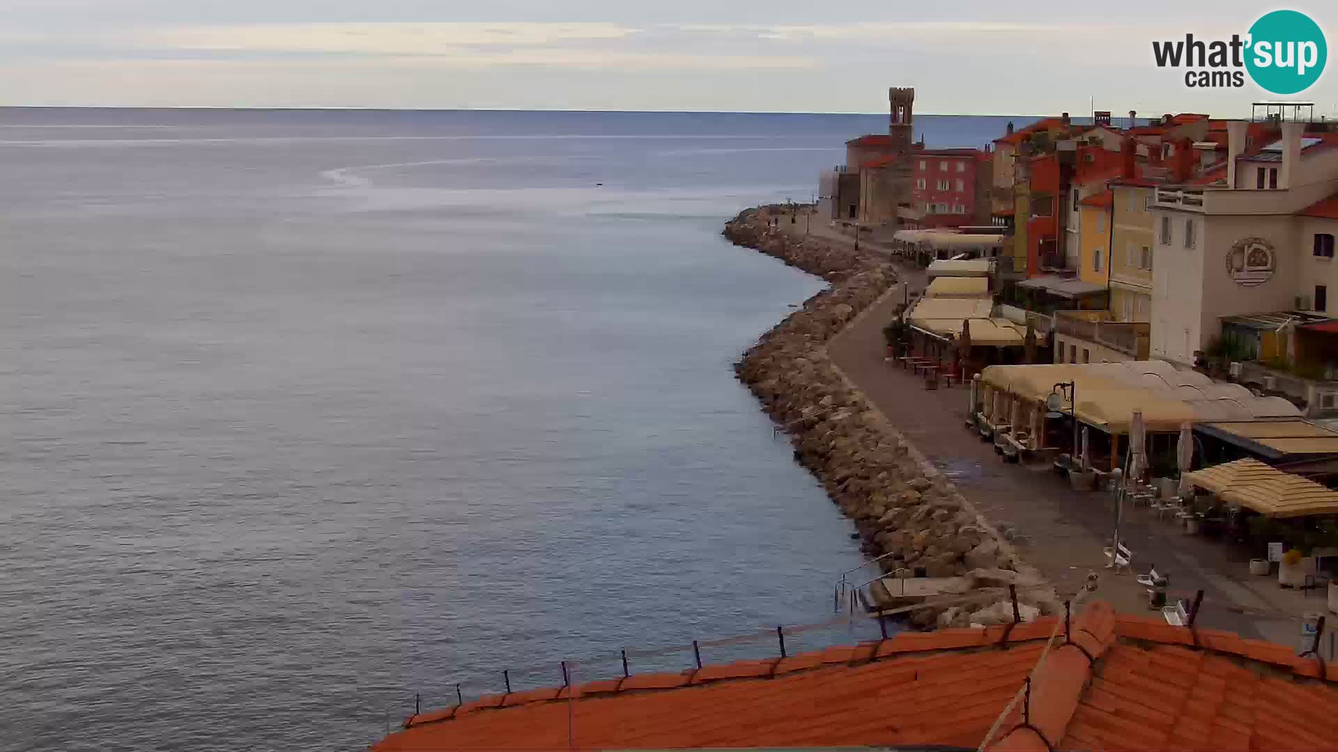 PIRAN Punta webcam | Seaside Promenade | Hotel Piran