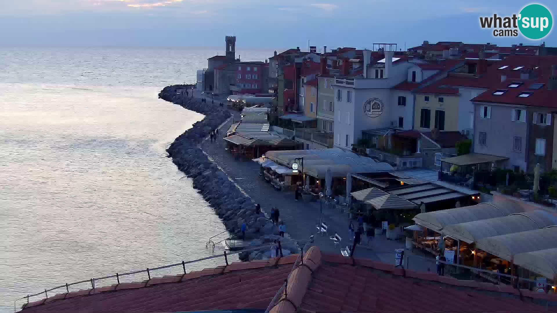 PIRAN Punta webcam | Seaside Promenade | Hotel Piran