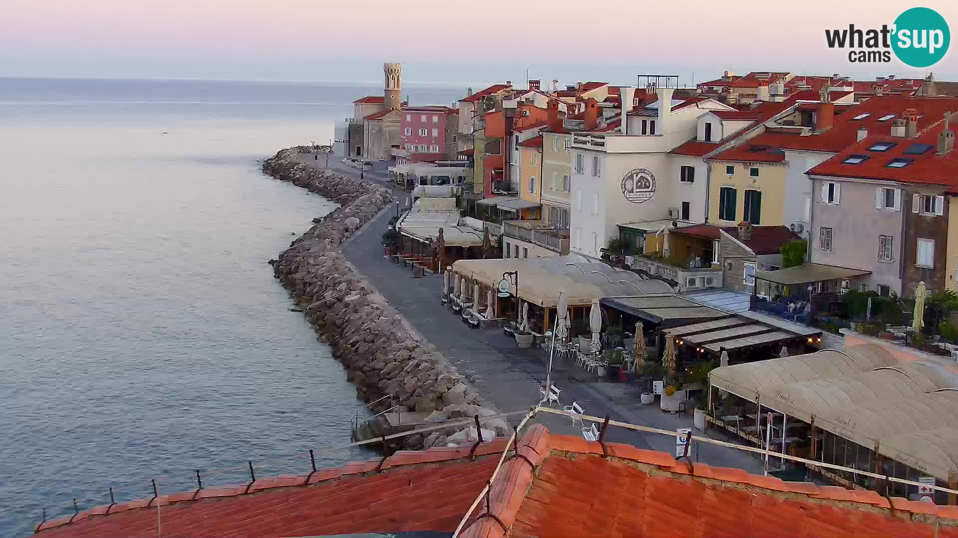 PIRAN Webcam | Strandpromenade Punta | Hotel Piran