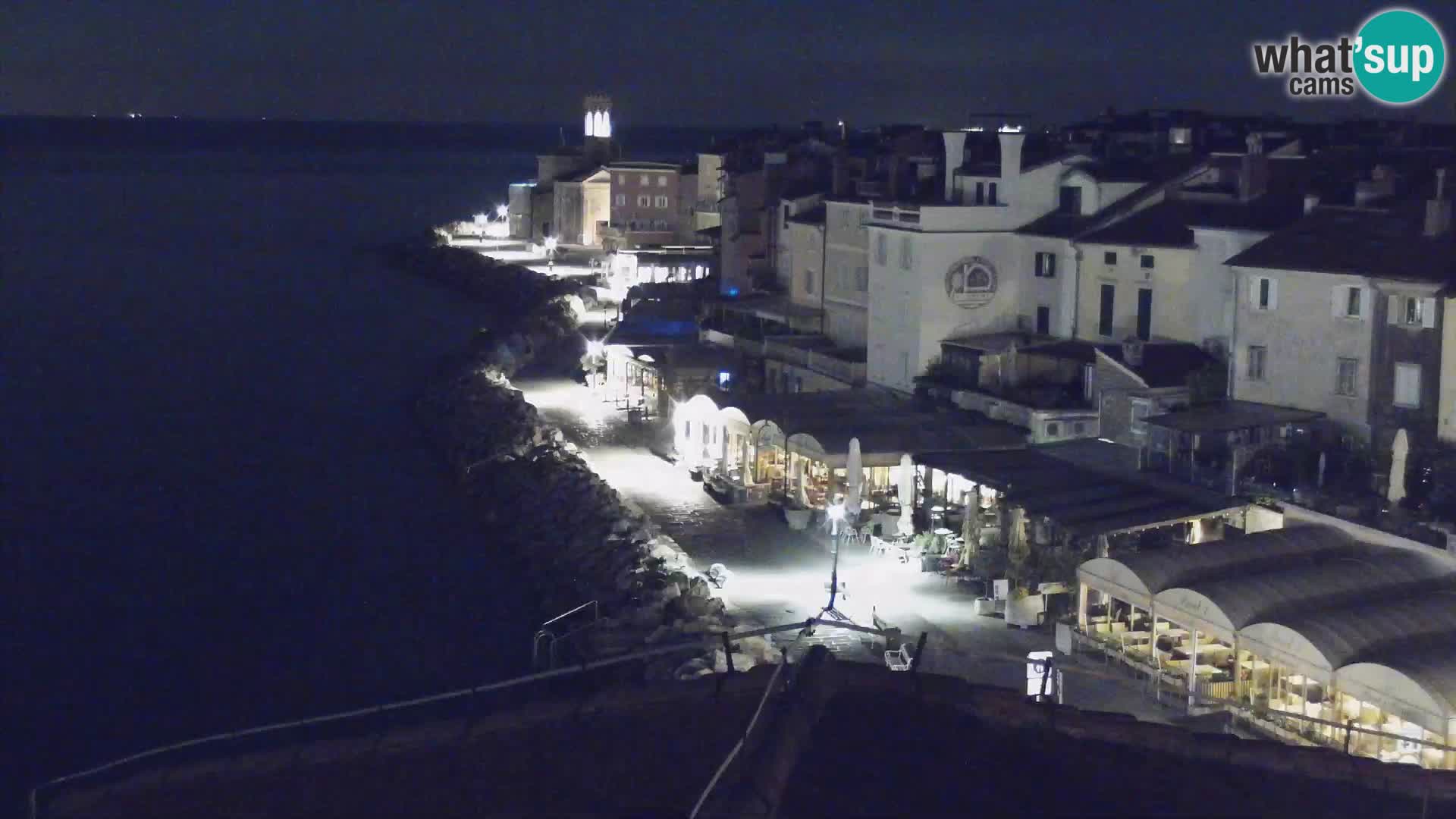 PIRAN Punta webcam | Seaside Promenade | Hotel Piran