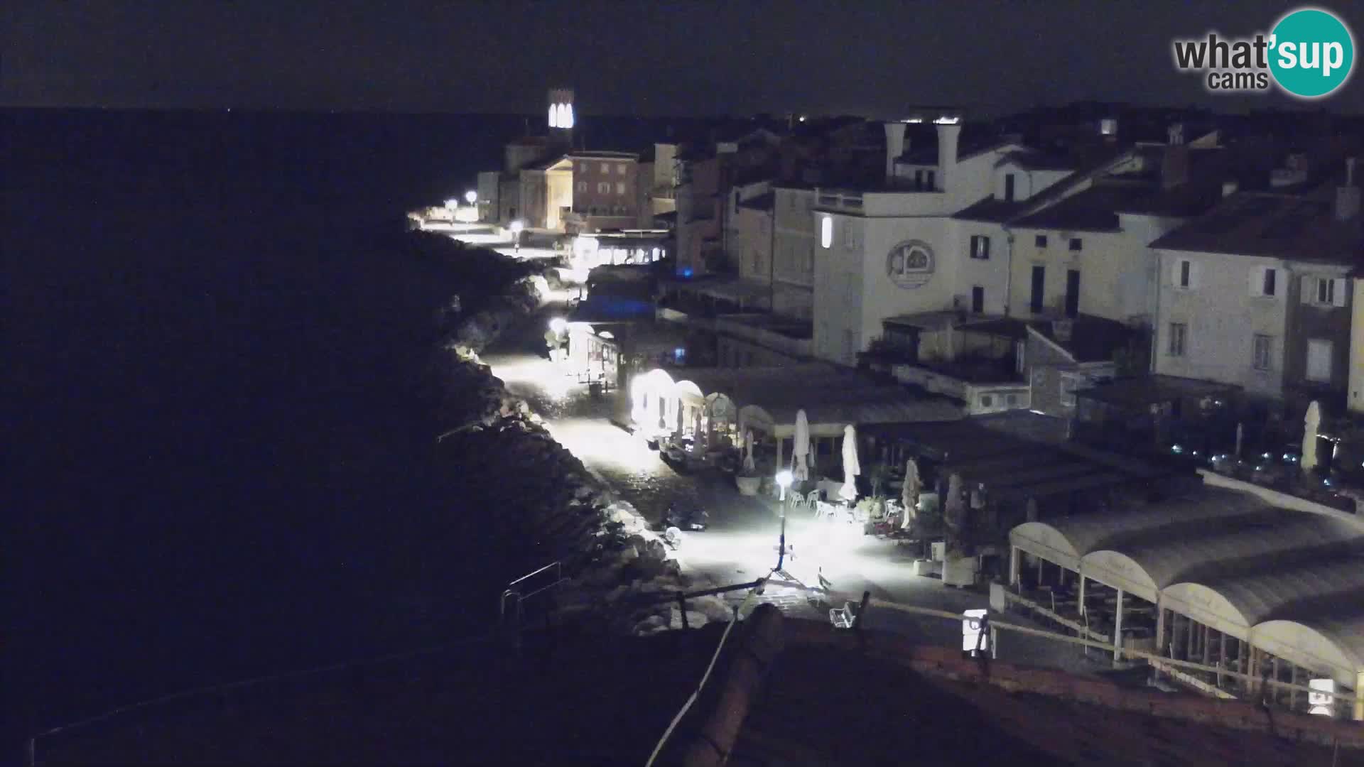 PIRAN Punta webcam | Seaside Promenade | Hotel Piran