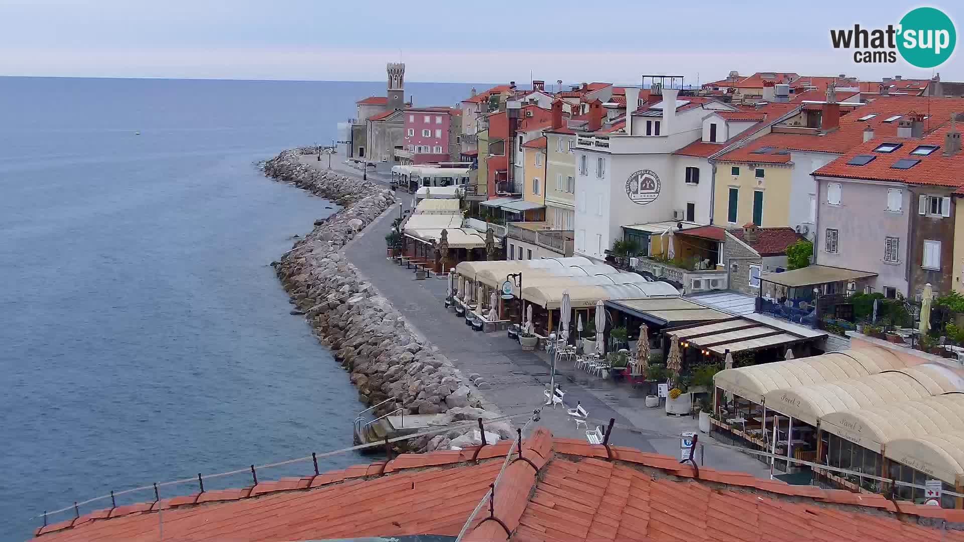 PIRAN Punta webcam | Seaside Promenade | Hotel Piran