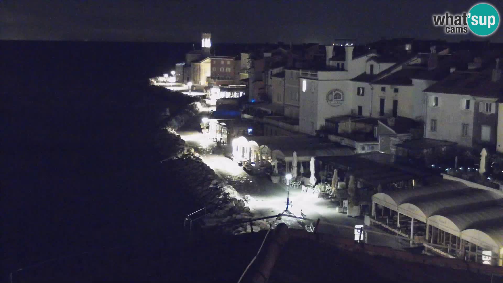 PIRAN Punta webcam | Seaside Promenade | Hotel Piran