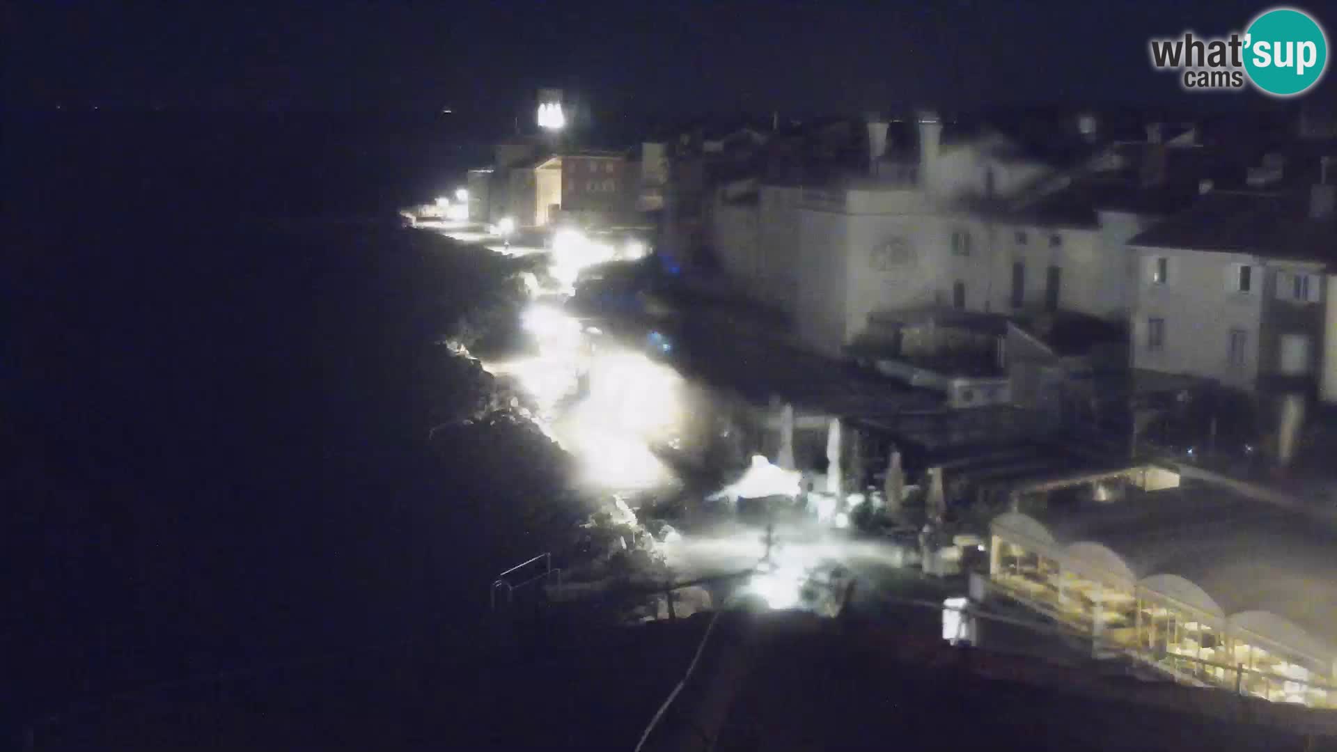 PIRAN Punta webcam | Seaside Promenade | Hotel Piran