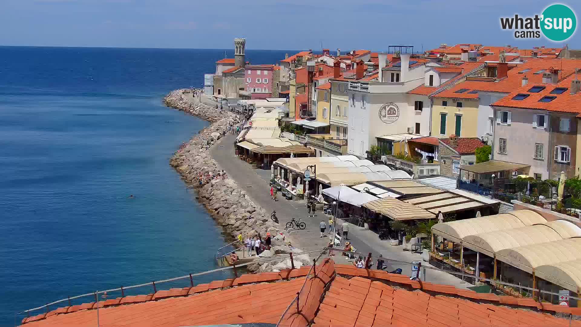 PIRAN Webcam | Strandpromenade Punta | Hotel Piran