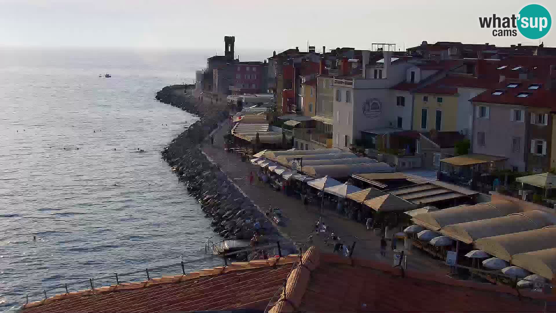 PIRAN Webcam | Strandpromenade Punta | Hotel Piran