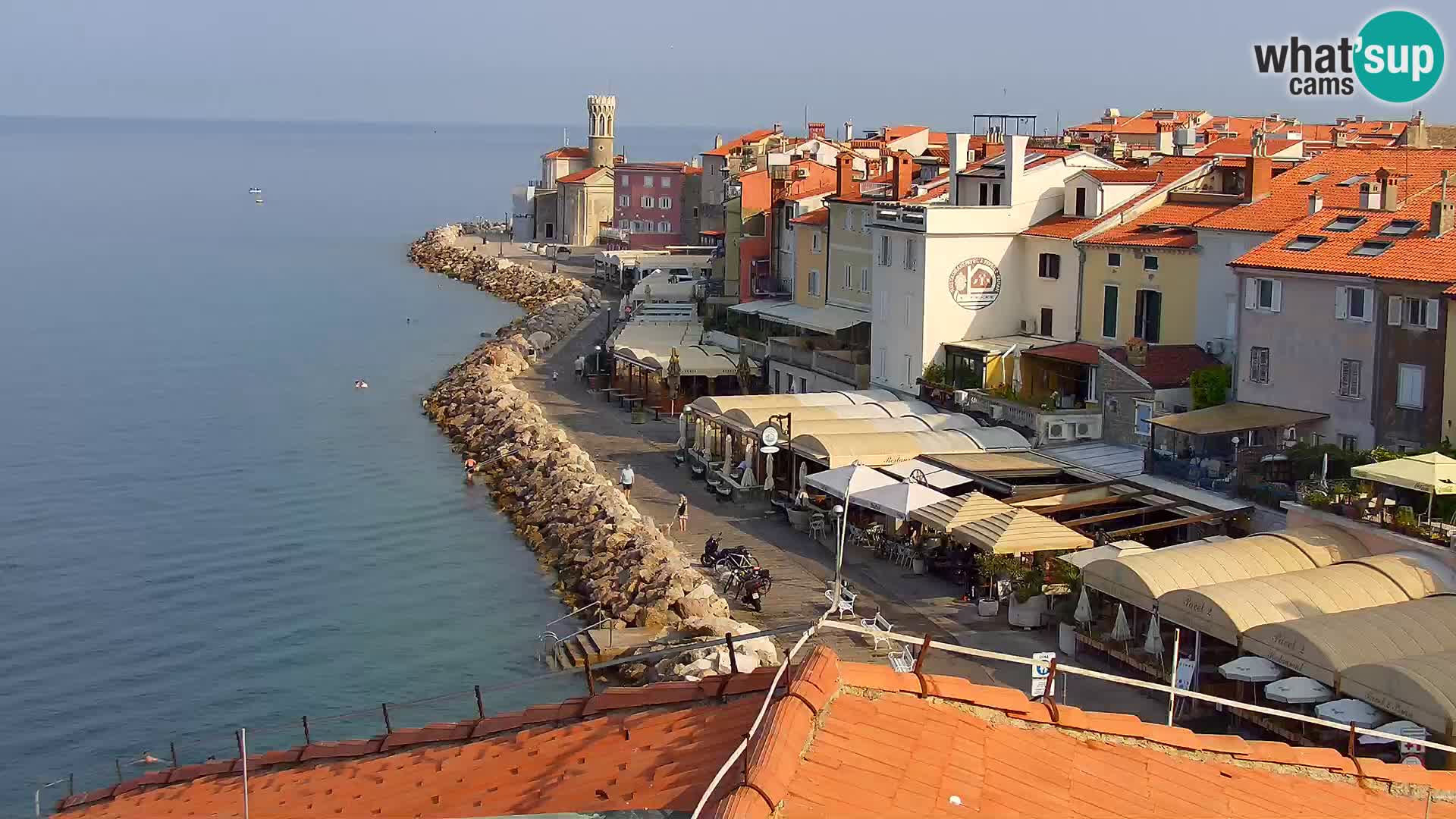PIRAN Punta webcam | Seaside Promenade | Hotel Piran