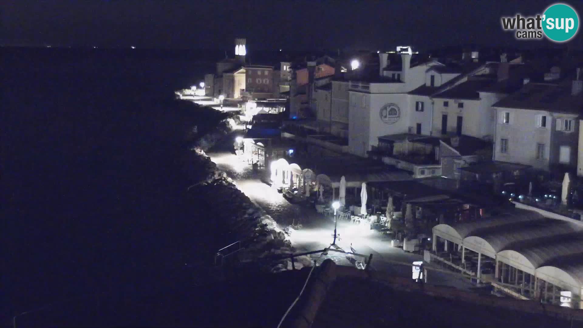 PIRAN Punta webcam | Seaside Promenade | Hotel Piran