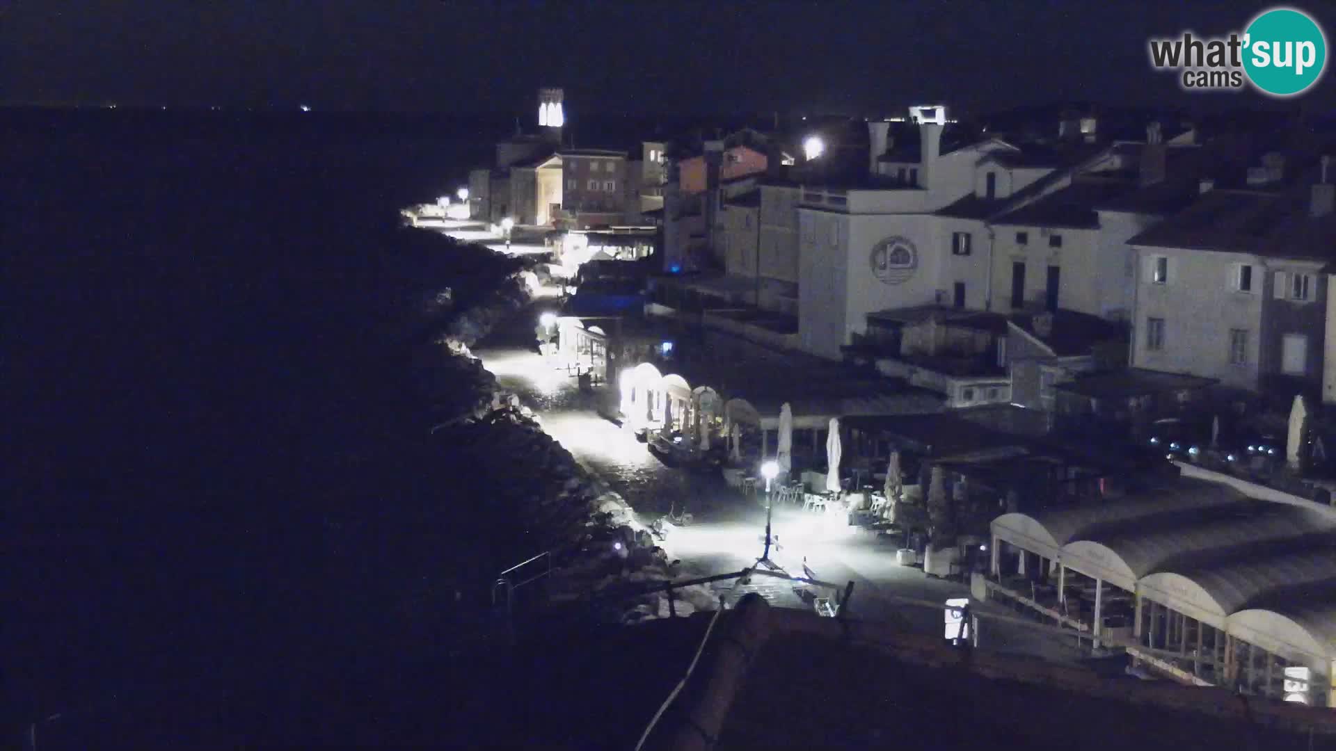 PIRAN Punta webcam | Seaside Promenade | Hotel Piran