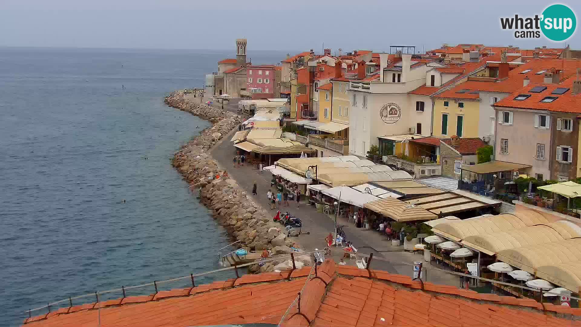 PIRAN Webcam | Strandpromenade Punta | Hotel Piran