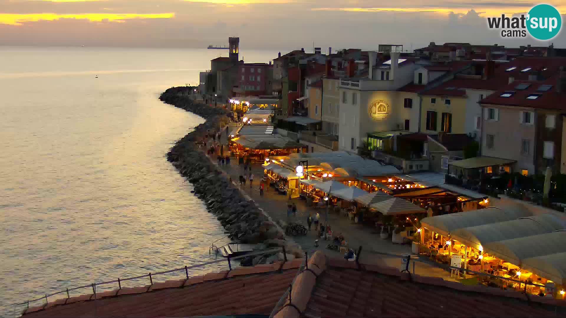 PIRAN Punta webcam | Seaside Promenade | Hotel Piran