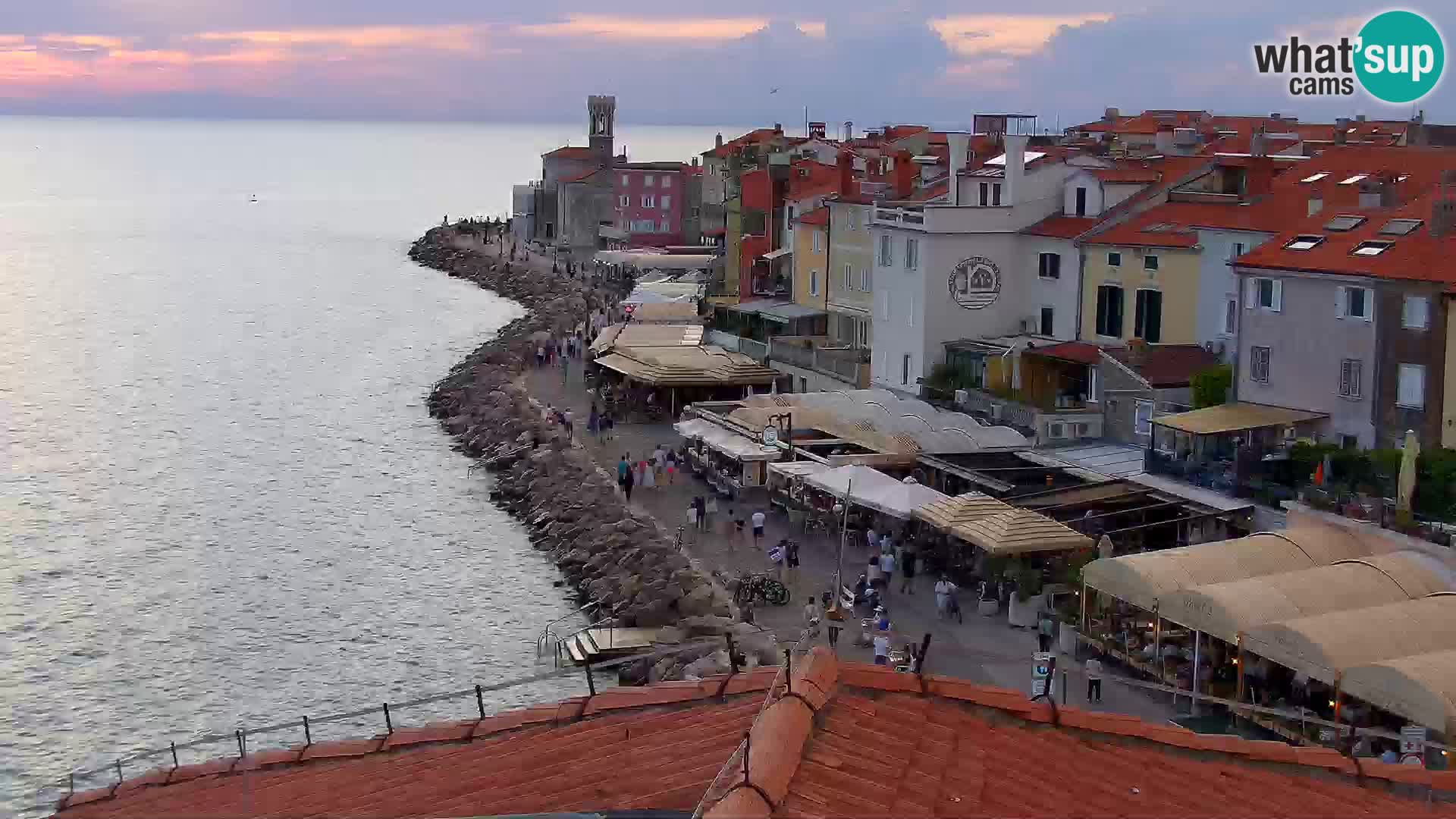 PIRAN Punta webcam | Seaside Promenade | Hotel Piran