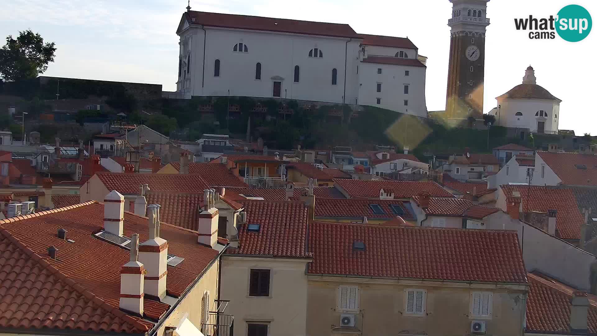 PIRAN Punta webcam | Seaside Promenade | Hotel Piran