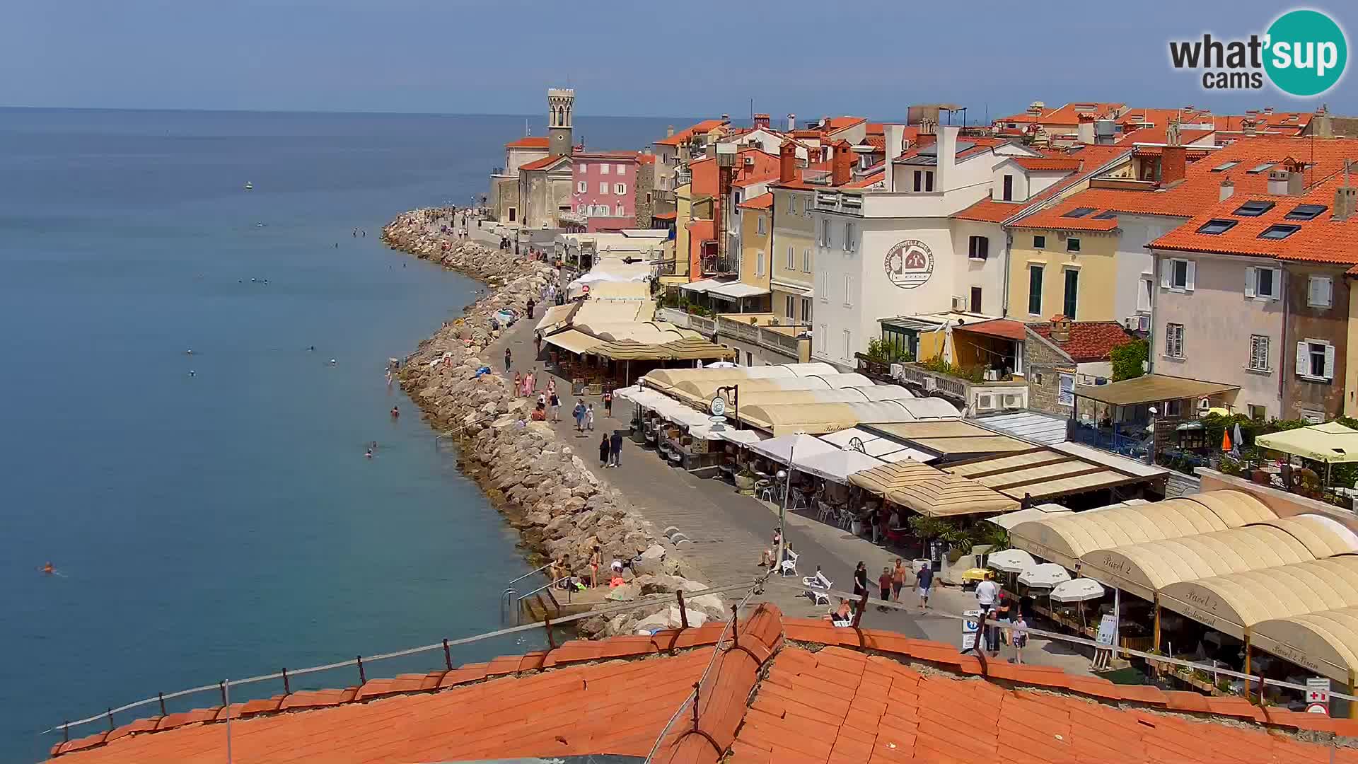 PIRAN Webcam | Strandpromenade Punta | Hotel Piran