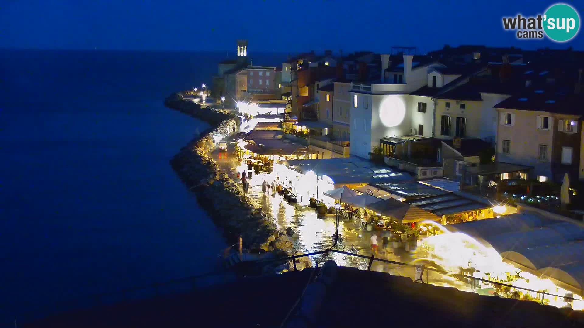 PIRAN Punta webcam | Seaside Promenade | Hotel Piran