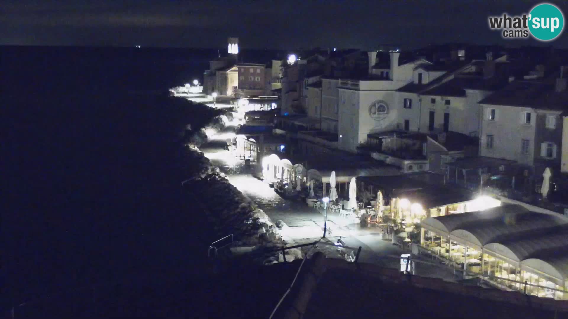 PIRAN Punta webcam | Seaside Promenade | Hotel Piran