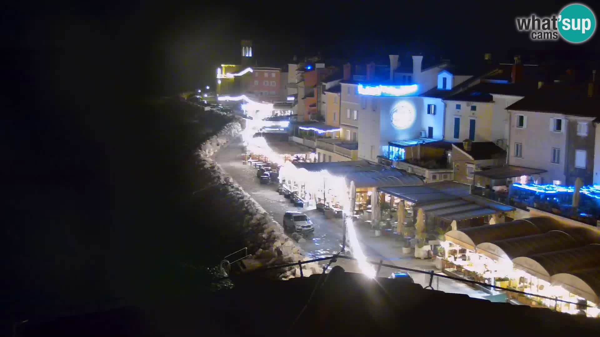 PIRAN Punta webcam | Seaside Promenade | Hotel Piran