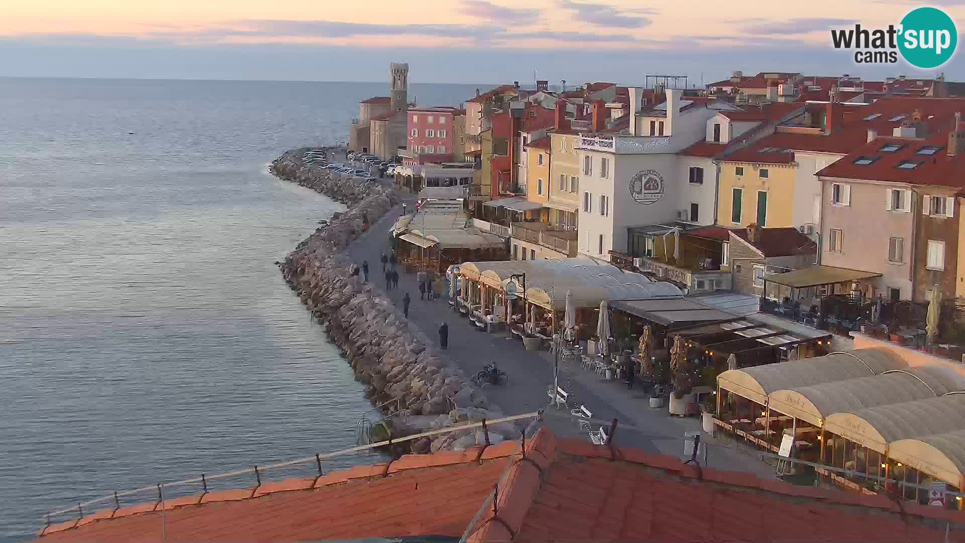 PIRAN Punta webcam | Seaside Promenade | Hotel Piran