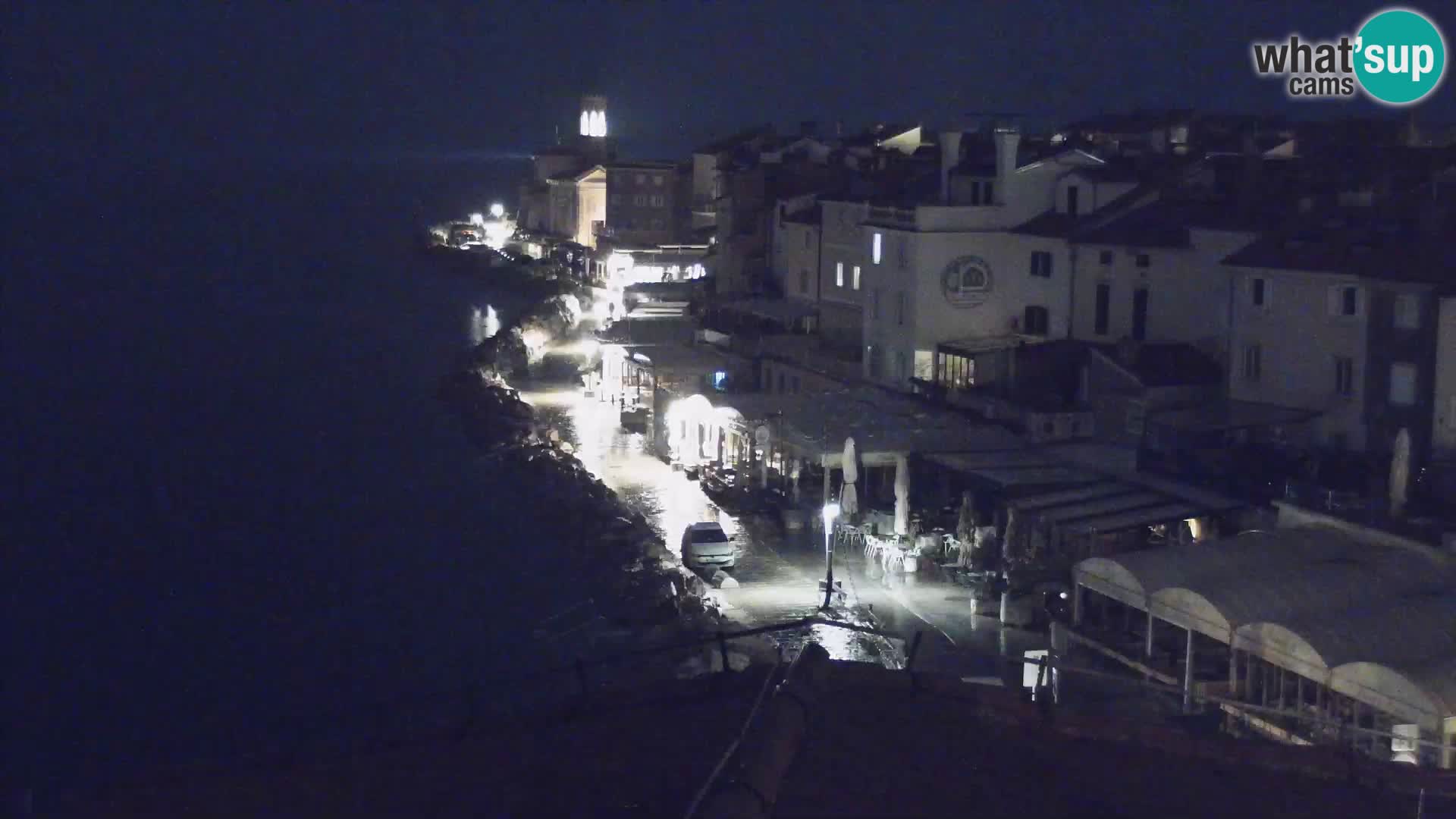 PIRAN Punta webcam | Seaside Promenade | Hotel Piran
