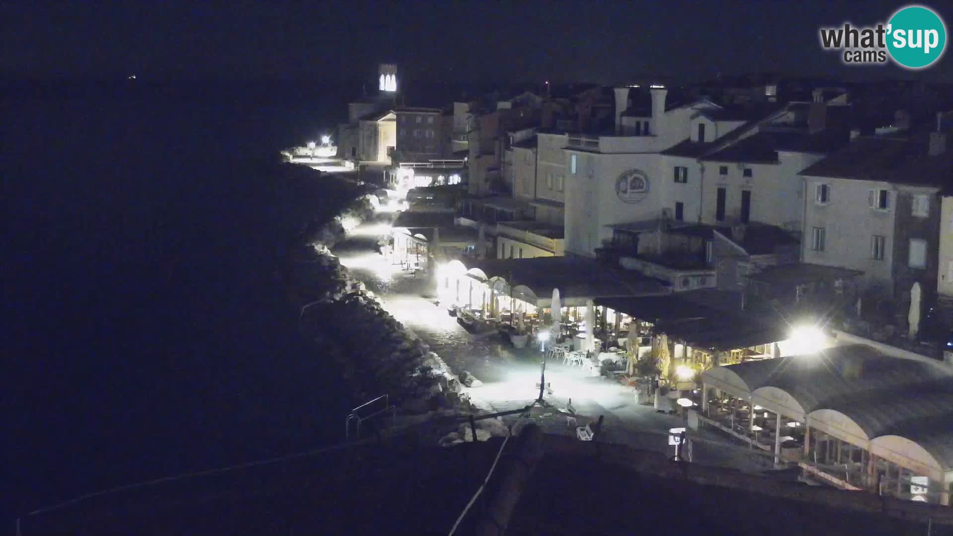 PIRAN Punta webcam | Seaside Promenade | Hotel Piran