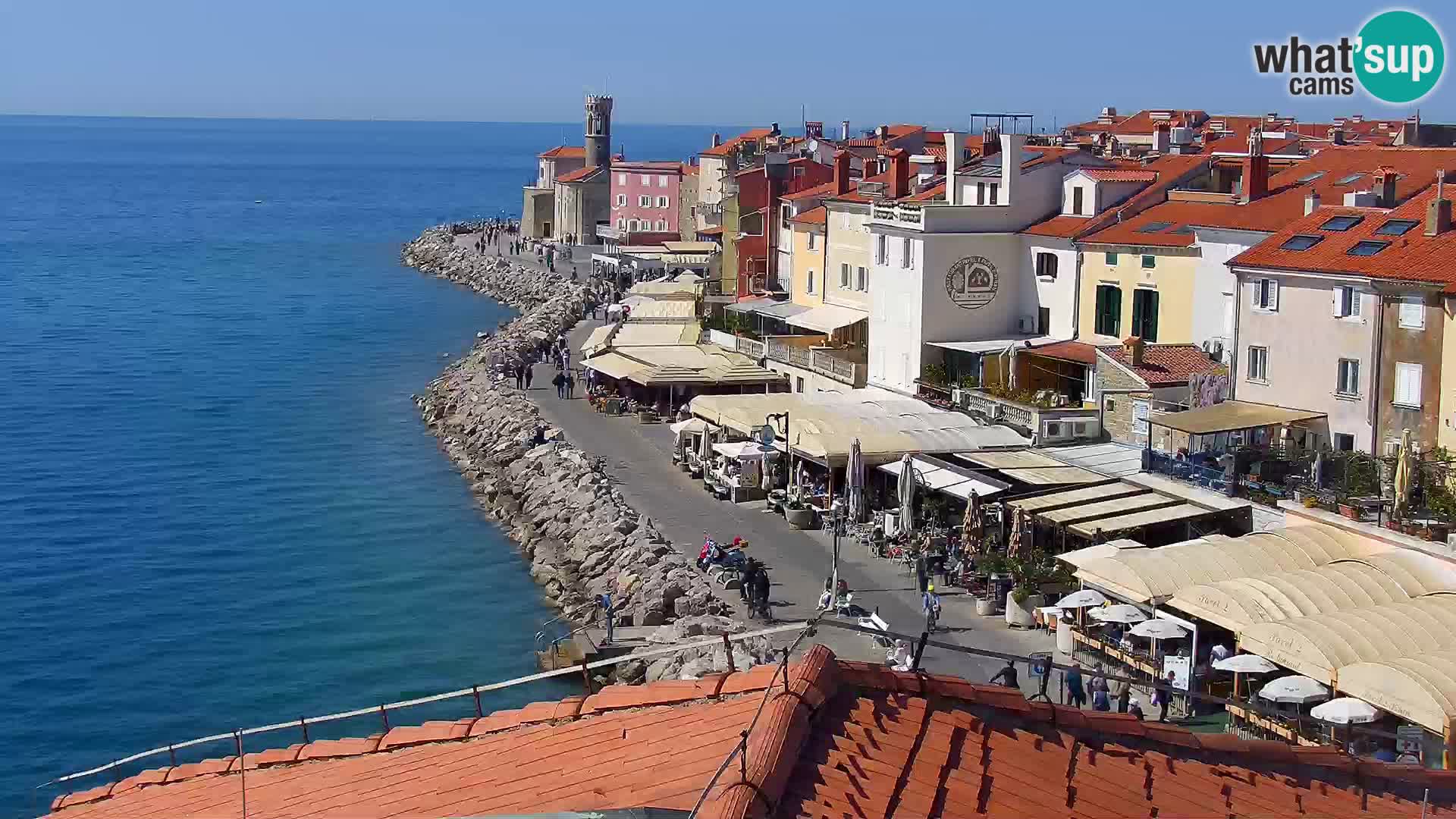 PIRAN Webcam | Strandpromenade Punta | Hotel Piran
