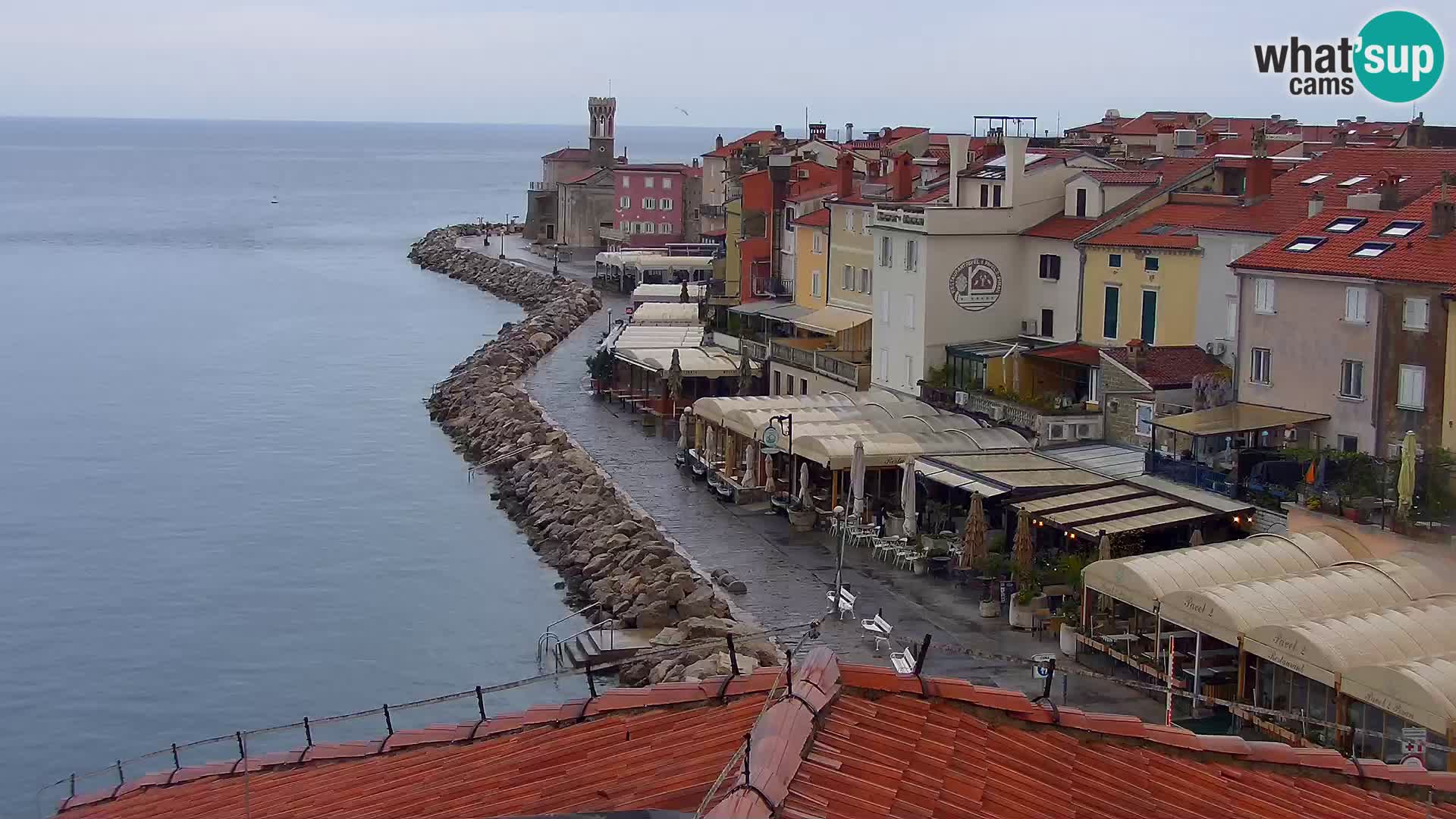 PIRAN Webcam | Strandpromenade Punta | Hotel Piran