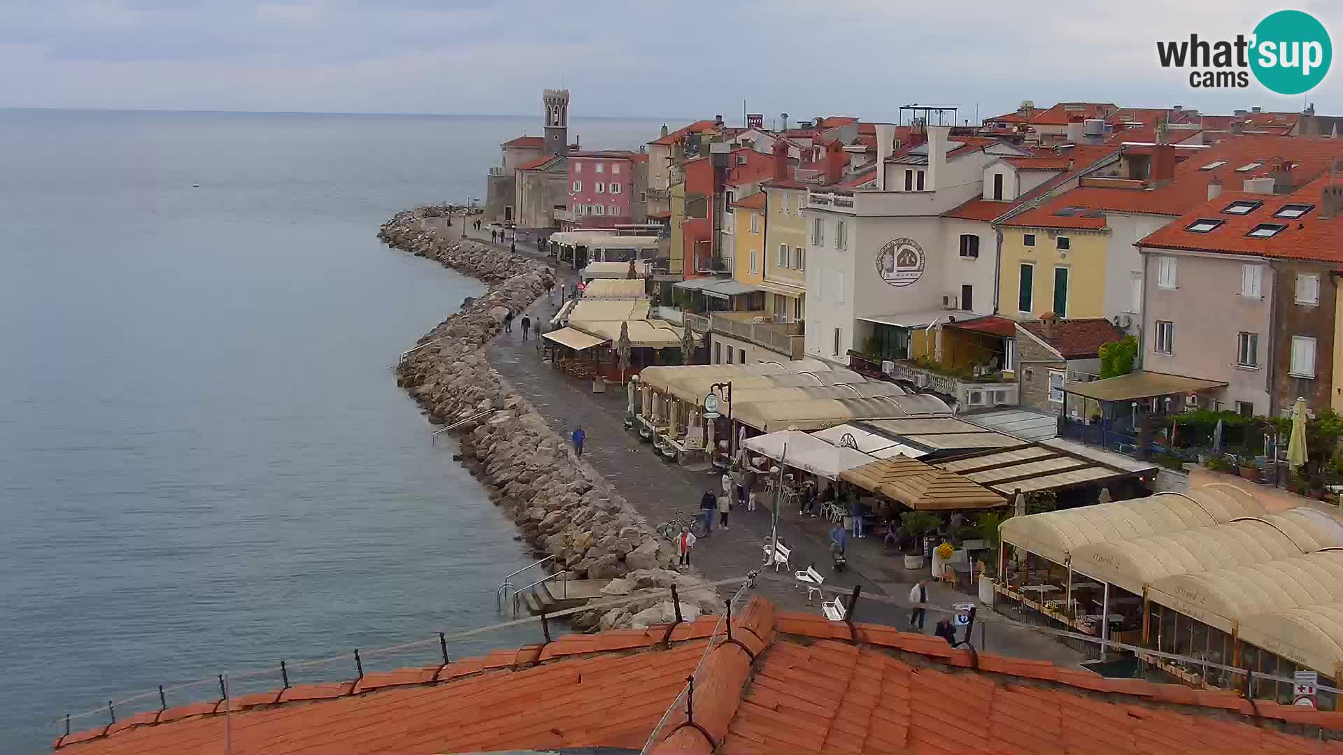 PIRAN Webcam | Strandpromenade Punta | Hotel Piran