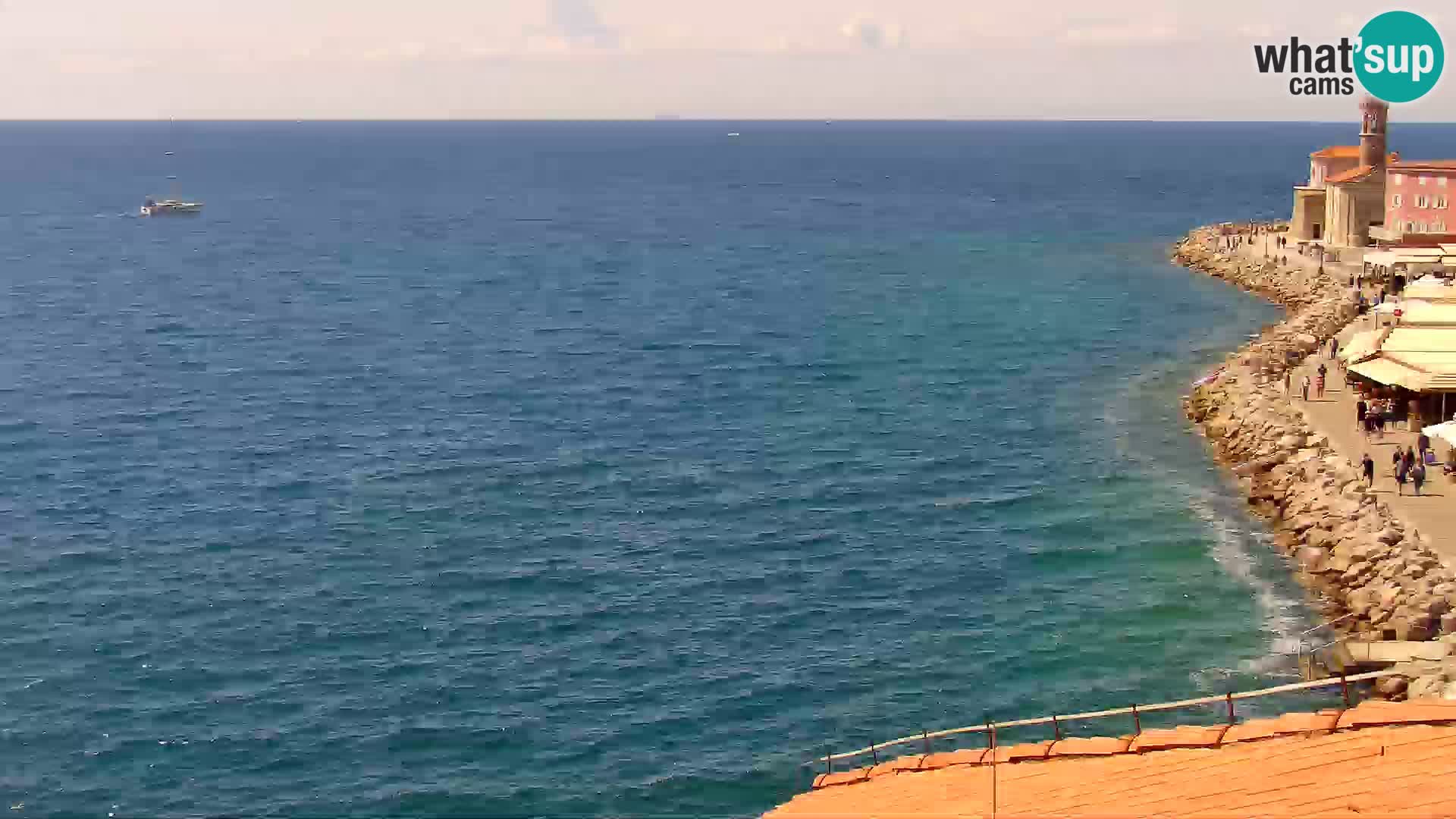 PIRAN Punta webcam | Seaside Promenade | Hotel Piran