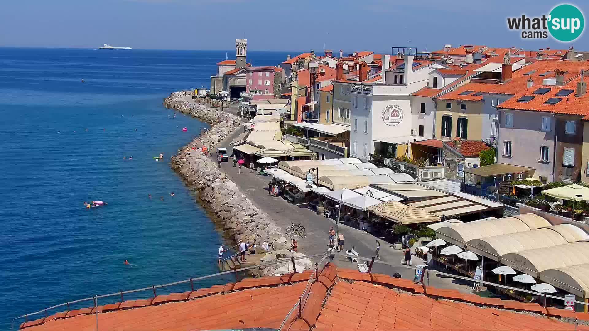 PIRAN Webcam | Strandpromenade Punta | Hotel Piran