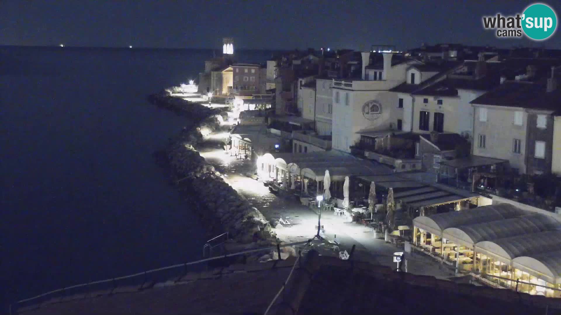 PIRAN Punta webcam | Seaside Promenade | Hotel Piran