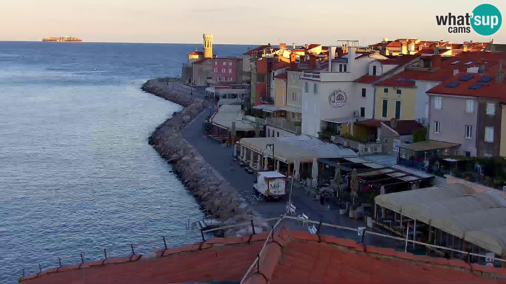 PIRAN Punta webcam | Seaside Promenade | Hotel Piran