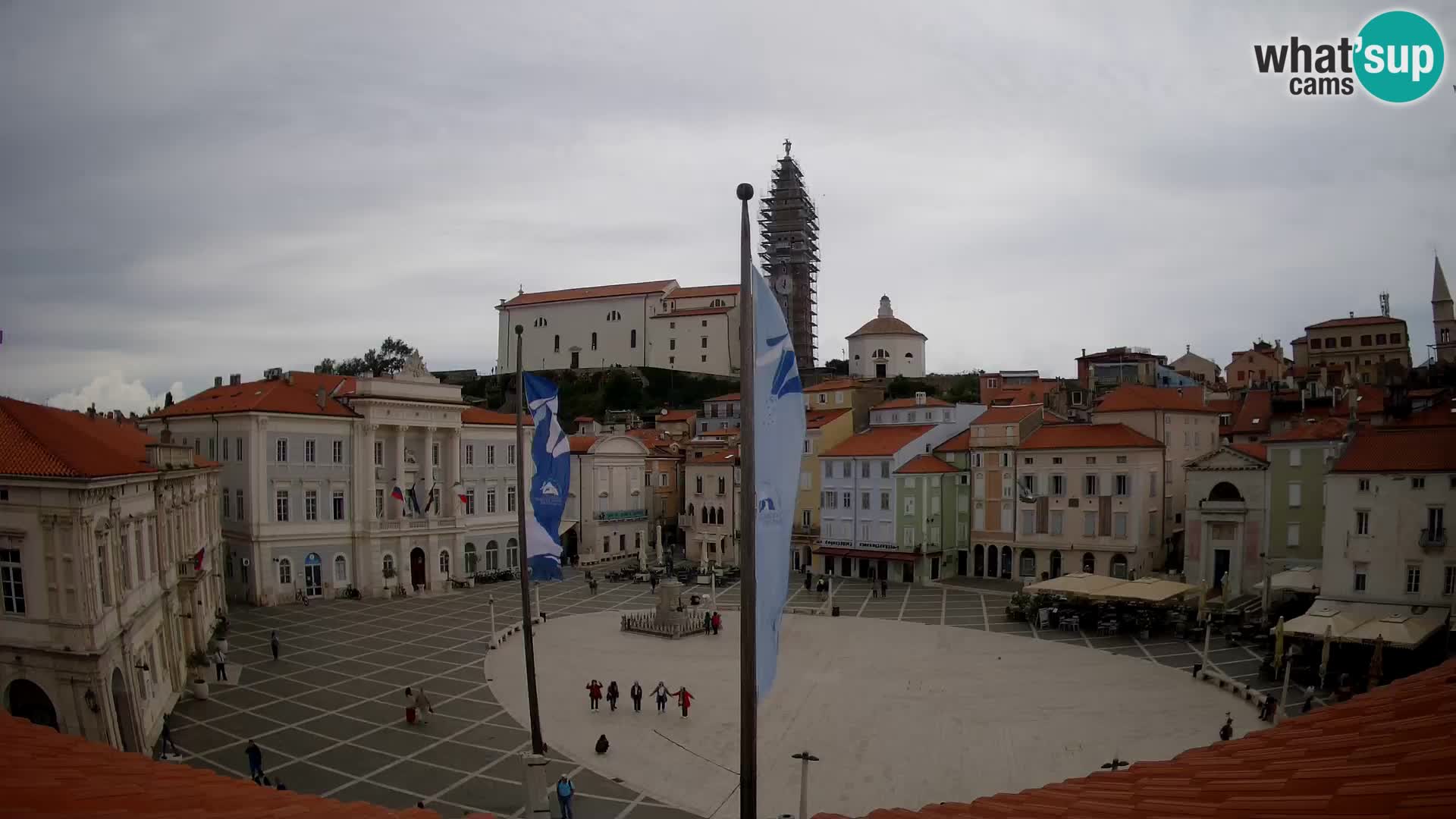 Webcam live Piran – Tartini Platz von “Mestna Kavarna”