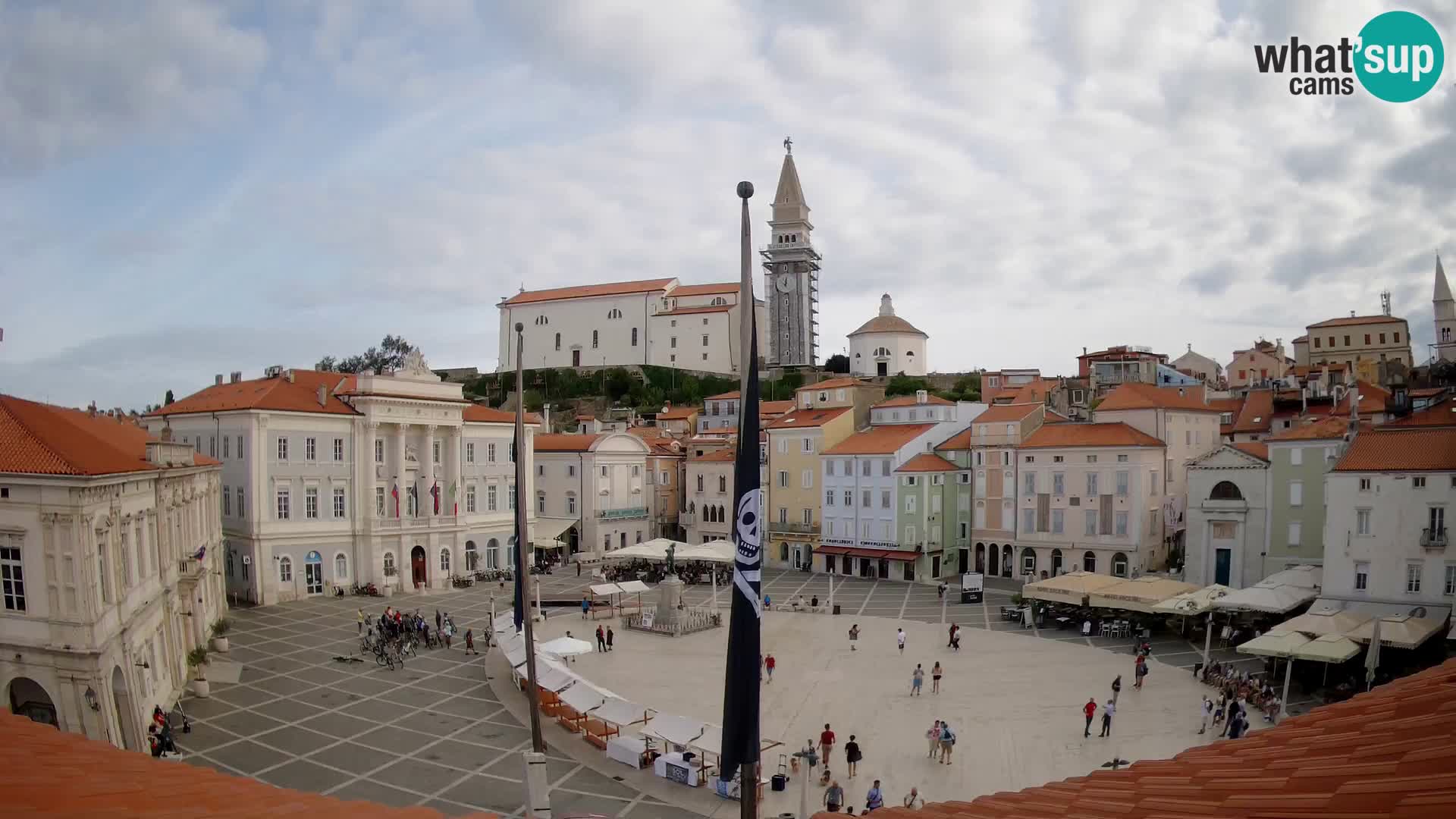 Webcam live Piran – Tartini Platz von “Mestna Kavarna”