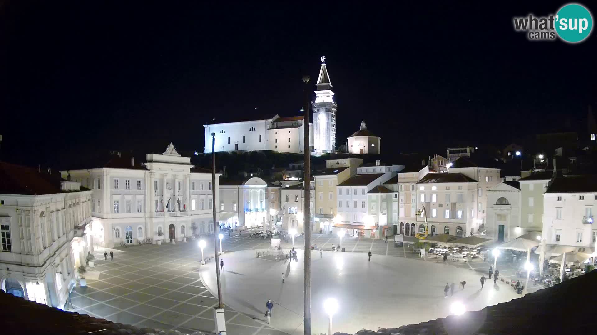 Webcam Piran Tartini square from “Mestna Kavarna”