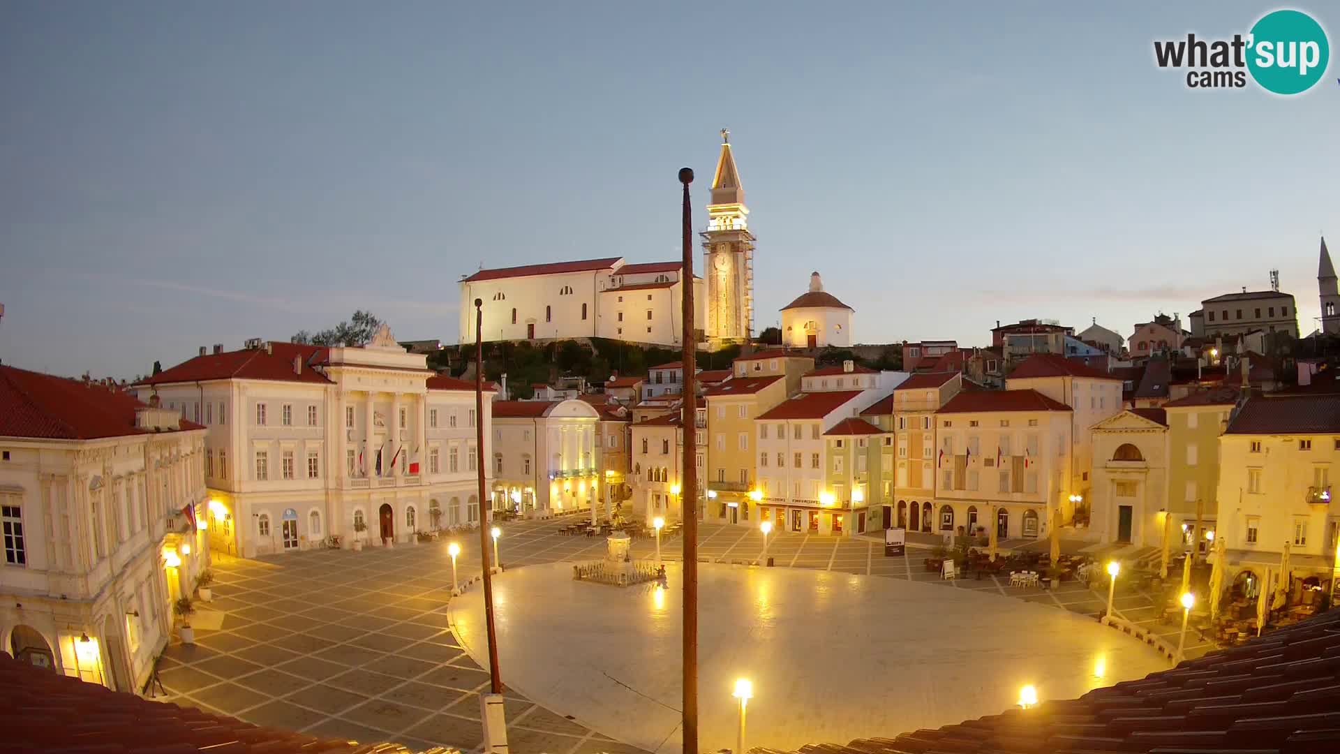 Webcam live Piran – Tartini Platz von “Mestna Kavarna”