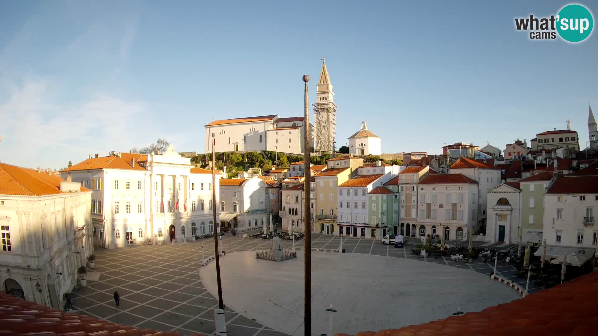 Webcam live Piran – Tartini Platz von “Mestna Kavarna”