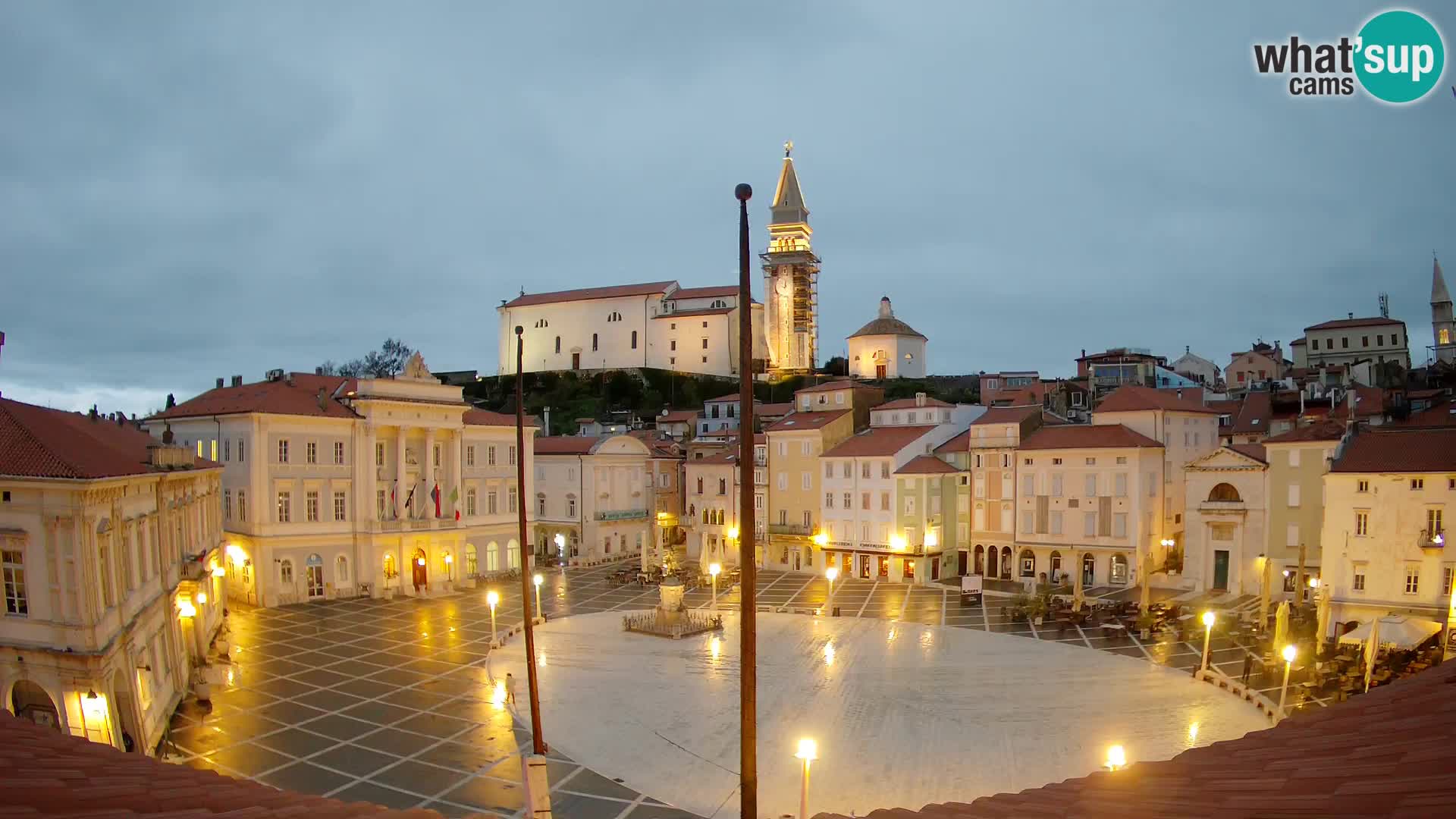 Webcam live Piran – Tartini Platz von “Mestna Kavarna”