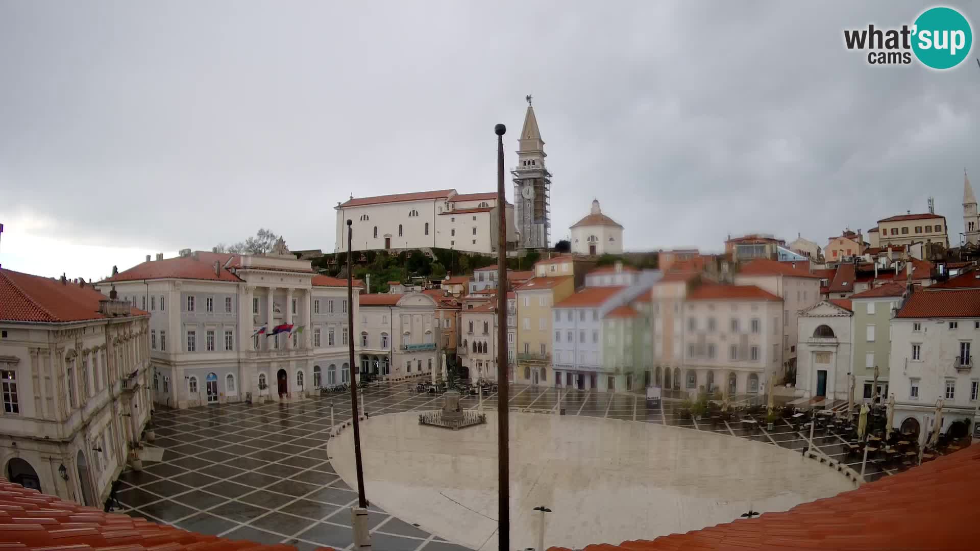 Webcam live Piran – Tartini Platz von “Mestna Kavarna”