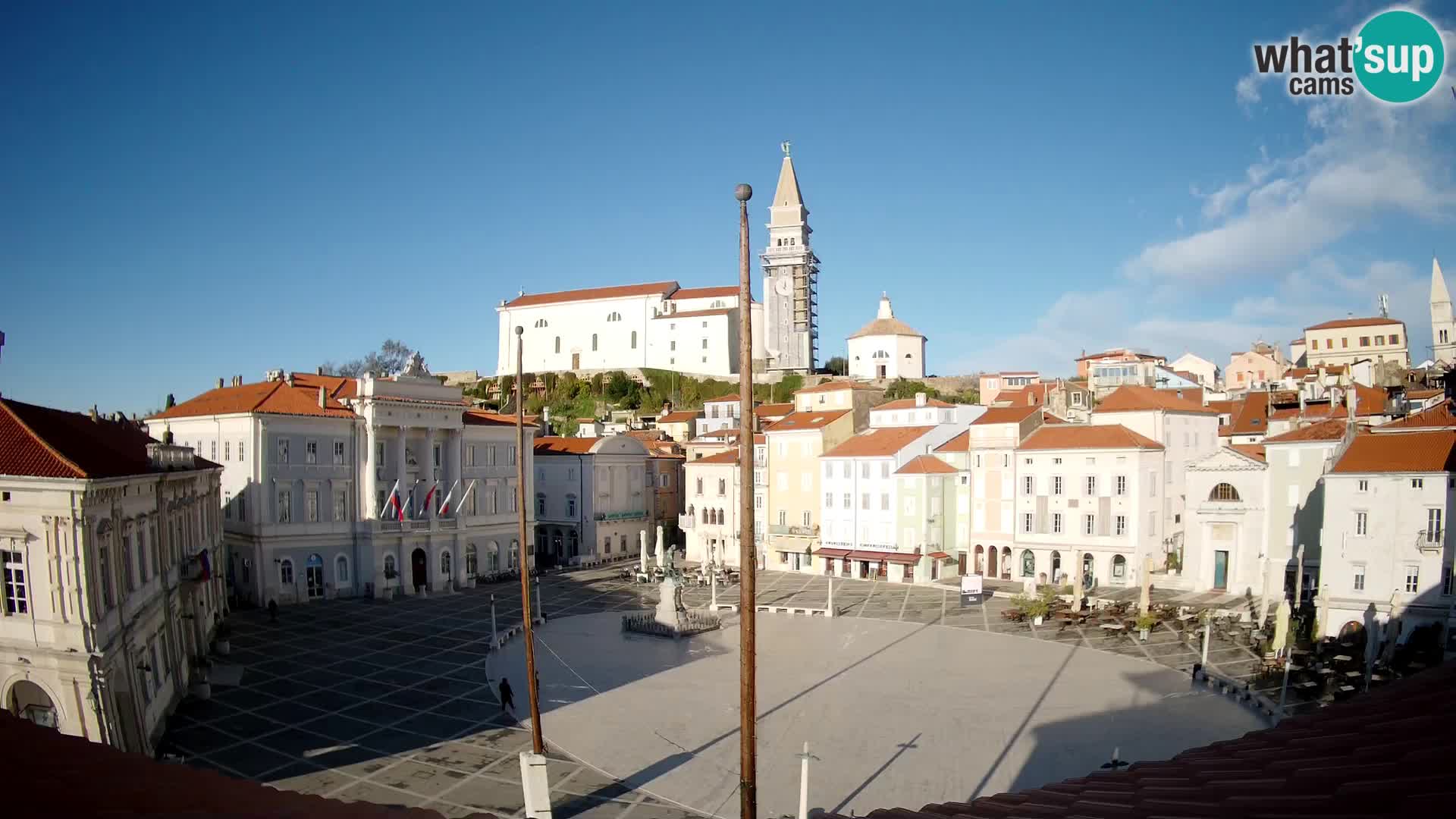 Webcam live Piran – Tartini Platz von “Mestna Kavarna”